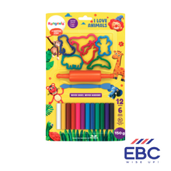 Rangeela Creative Clay I Love Animals (12 Shades & 6 Animal Moulds) 150Gm